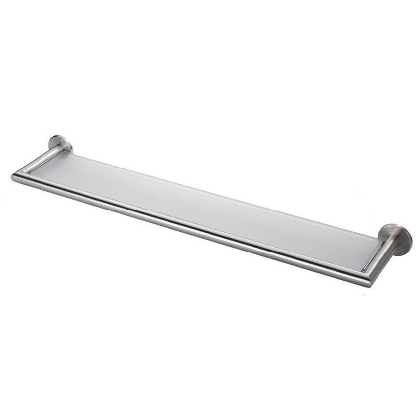 Picture of De L'eau Stainless Glass Shelf in satin stainless steel - LX25