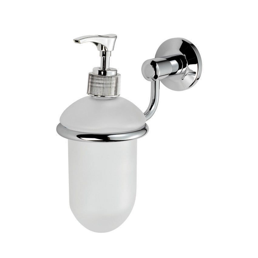 Picture of DE L'EAU TEMPO GLASS LIQUID SOAP DISPENSER & HOLDER - LW27CP