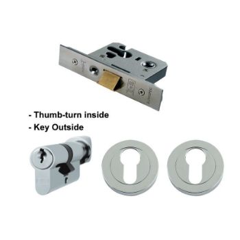 Euro Cylinder Mortice Night Latch - MCN5025SSKIT Picture of Euro Cylinder Mortice Night Latch - MCN5025SSKIT