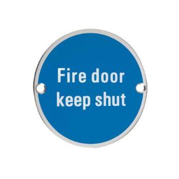 Picture of Stainless Steel Fire Door Keep Shut Sign - ZSS09PS