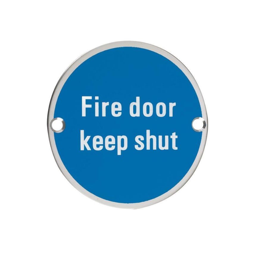 Picture of Stainless Steel Fire Door Keep Shut Sign - ZSS09PS