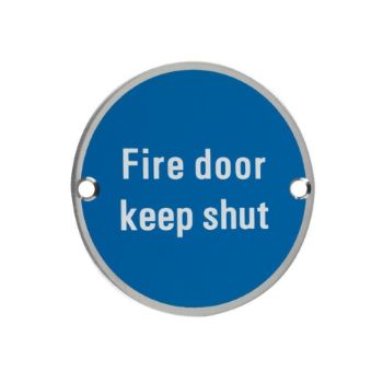 Stainless Steel Fire Door Keep Shut Sign - ZSS09SS Picture of Stainless Steel Fire Door Keep Shut Sign - ZSS09SS