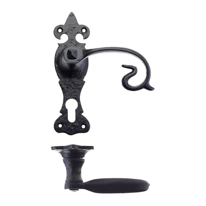 Picture of Antique Black Scroll Euro Handle - FF311EP