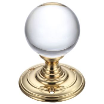 Fulton and Bray Clear Glass Ball Mortice knob - FB300CP Fulton and Bray Clear Glass Ball Mortice knob - FB300CP