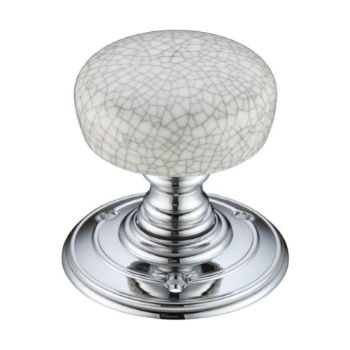 Fulton and Bray Porcelain Grey Crackle Glaze Door Knobs - FB304GCCP Picture of Fulton and Bray Porcelain Grey Crackle Glaze Door Knobs - FB304GCCP