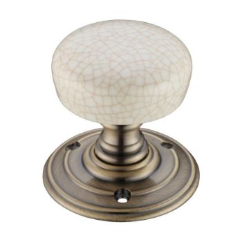 Fulton and Bray Porcelain Ivory Crackle Door Knobs - FB304ICFB Picture of Fulton and Bray Porcelain Ivory Crackle Door Knobs - FB304ICFB