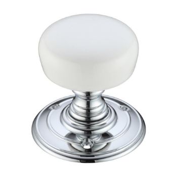 Fulton and Bray Porcelain Plain White Door Knobs - FB304PWCP Picture of Fulton and Bray Porcelain Plain White Door Knobs - FB304PWCP