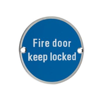 Picture of Stainless Steel Fire Door Keep Locked sign - ZSS10SS