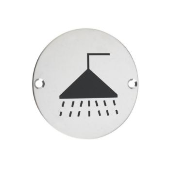 Stainless Steel Shower Sign - ZSS04PS Picture of Stainless Steel Shower Sign - ZSS04PS