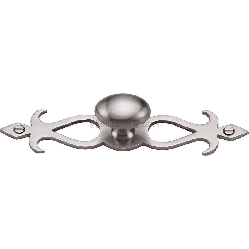 Oval Backplate Design Cabinet Knob in Satin Nickel Finish - C3072-SN