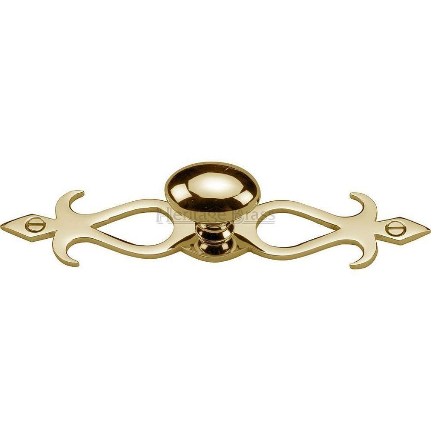 Oval Backplate Design Cabinet Knob in Polished Brass Finish - C3072-PB