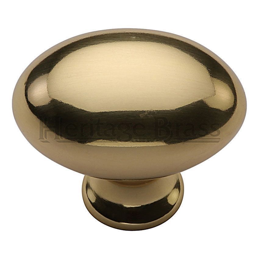 Oval Design Cabinet Knob in Polished Brass Finish - C114-PB