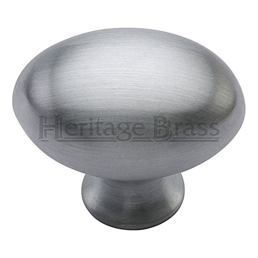 Oval Design Cabinet Knob in Satin Chrome Finish - C114-SC