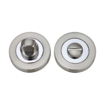 Fortessa WC Thumbturn and Release Satin Nickel/Polished Chrome - FWCTT-SNCP Picture of Fortessa WC Thumbturn and Release Satin Nickel/Polished Chrome - FWCTT-SNCP