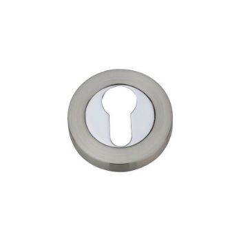 Fortessa Euro-Profile Escutcheon Satin Nickel/Polished Chrome - FEESC-SNCP Picture of Fortessa Euro-Profile Escutcheon Satin Nickel/Polished Chrome - FEESC-SNCP