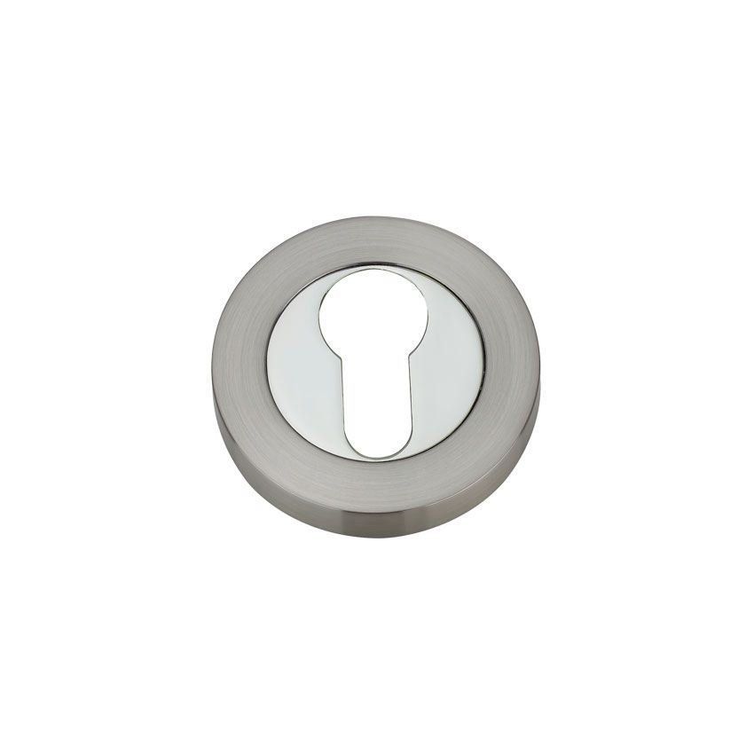 Picture of Fortessa Euro-Profile Escutcheon Satin Nickel/Polished Nickel - FEESC-SNNP