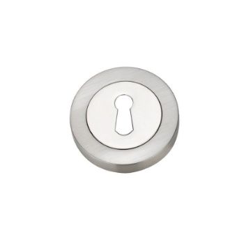 Fortessa Keyhole Escutcheon Satin Nickel/Polished Nickel - FESC-SNNP Picture of Fortessa Keyhole Escutcheon Satin Nickel/Polished Nickel - FESC-SNNP