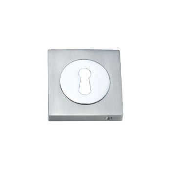 Fortessa Keyhole Escutcheon Square Satin/Polished Chrome - FSESC-SCP Picture of Fortessa Keyhole Escutcheon Square Satin/Polished Chrome - FSESC-SCP