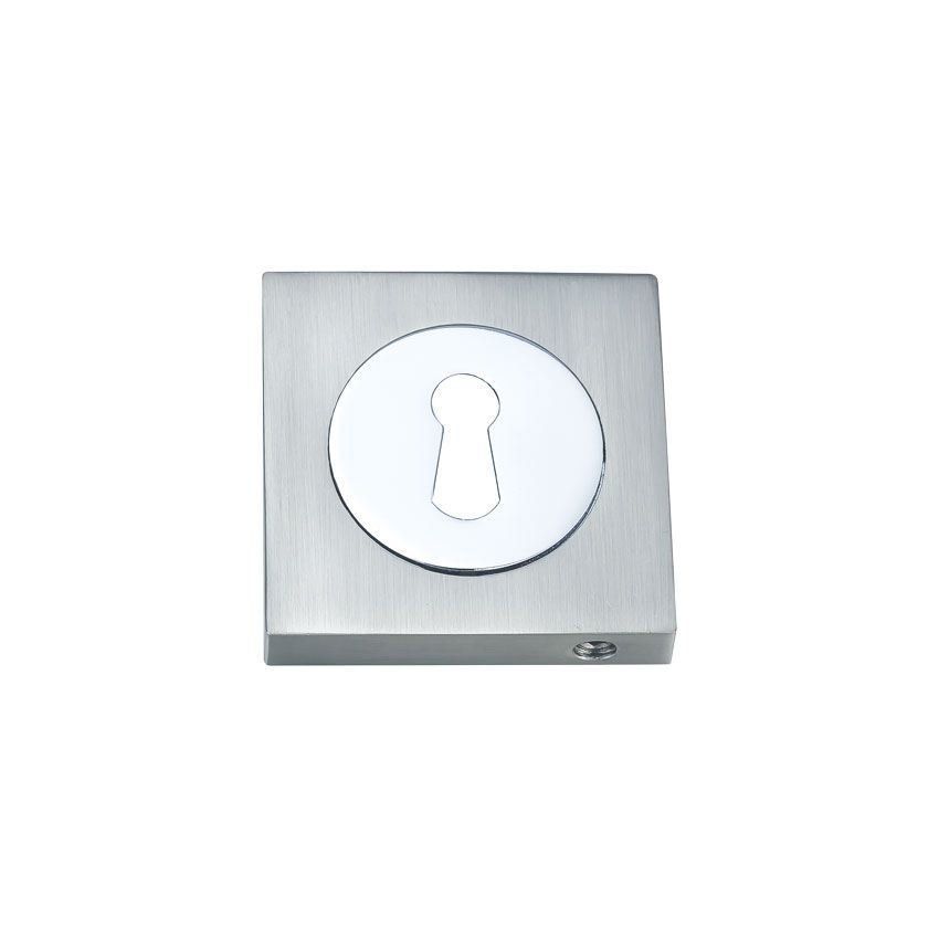 Picture of Fortessa Keyhole Escutcheon Square Satin/Polished Chrome - FSESC-SCP