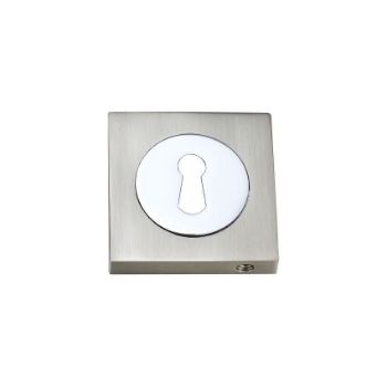 Fortessa Keyhole Escutcheon Square SatinNickel/Polished Chrome - FSESC-SNCP Picture of Fortessa Keyhole Escutcheon Square SatinNickel/Polished Chrome - FSESC-SNCP