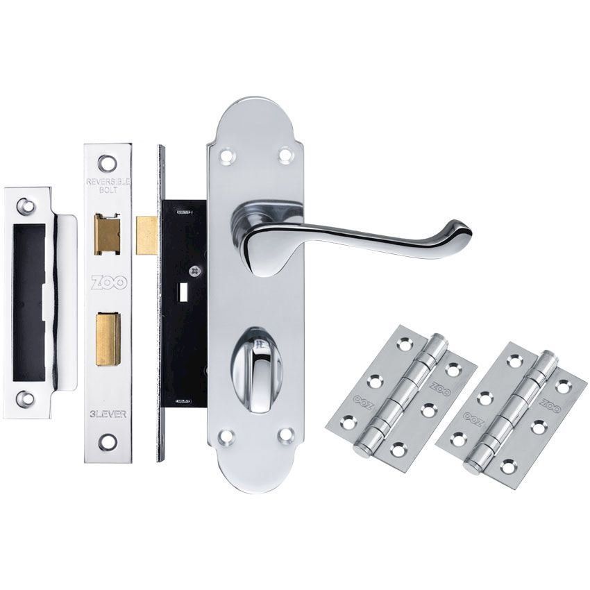 Picture of Contract Oxford Bathroom Door Handle Pack - DPOXWCCP