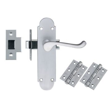 Contract Oxford Latch Door Handle Pack - DPOXLTSC Picture of Contract Oxford Latch Door Handle Pack - DPOXLTSC