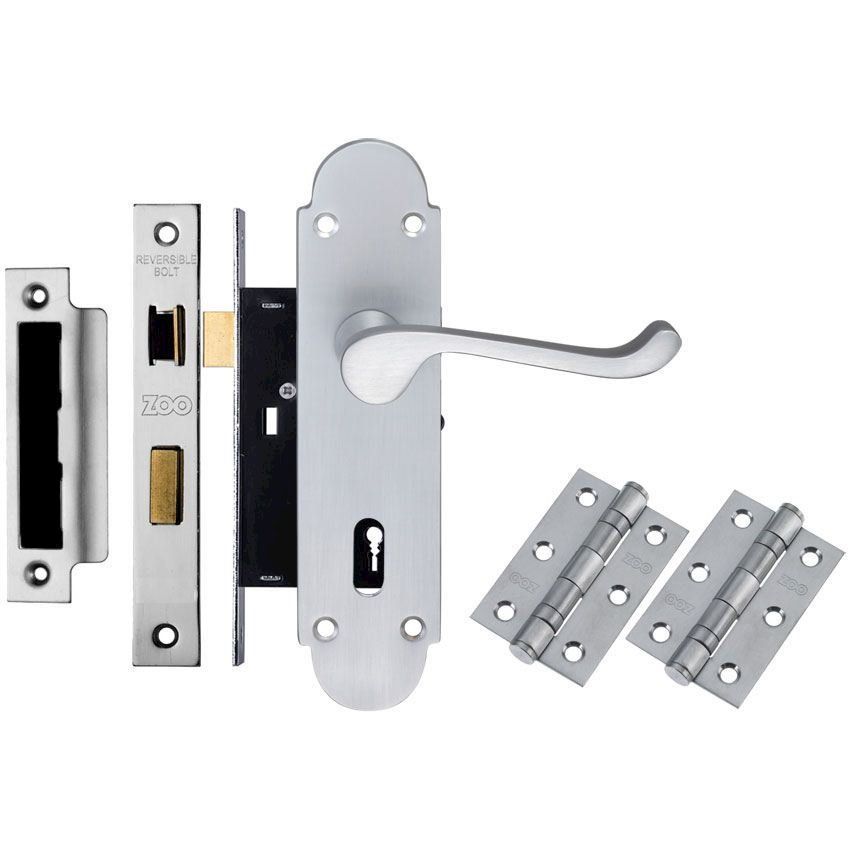 Picture of Contract Oxford Lock Door Handle Pack - DPOXLKSC