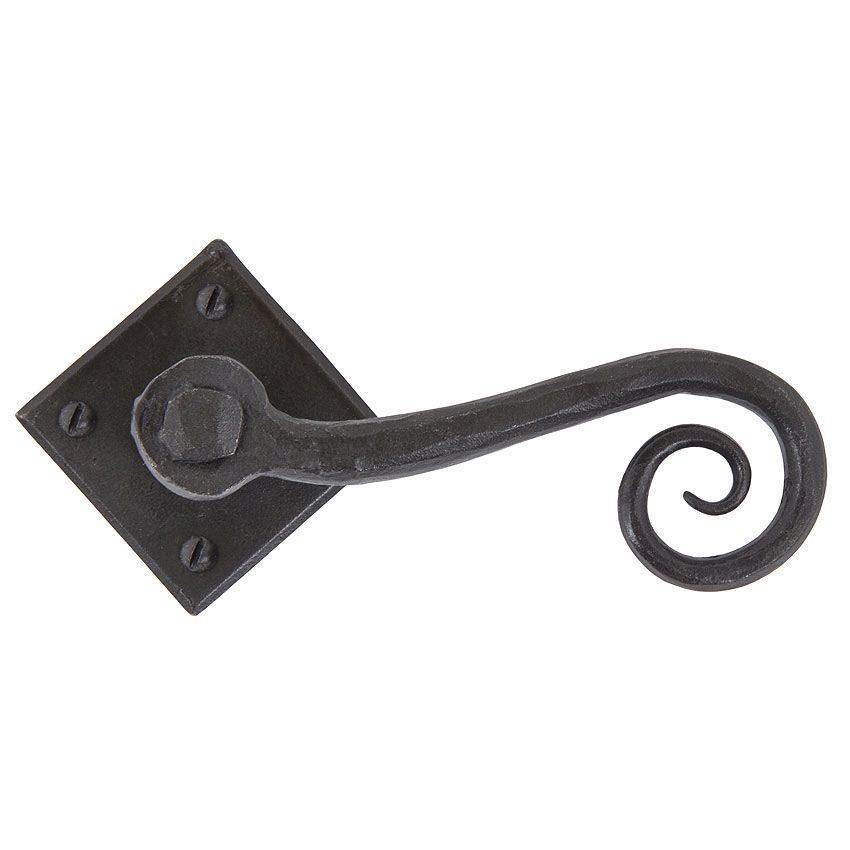 Monkeytail Lever Door Handle On Diamond Rosette - 33848