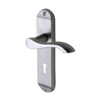 Pure Door Handles, Lock in Satin Chrome Pure Door Handles, Lock in Satin Chrome