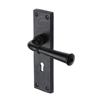 Smooth Black Ashfield Lock Handle - FB3700 Picture of Smooth Black Ashfield Lock Handle - FB3700