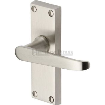 Victoria Short Plate Latch Door Handle - V3910Sn Picture of Victoria Short Plate Latch Door Handle - V3910Sn