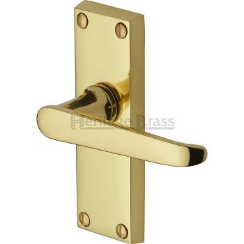 Victoria Short Plate Latch Door Handle - V3910Pb Picture of Victoria Short Plate Latch Door Handle - V3910Pb