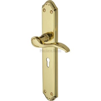 Verona Long Plate Lock Handle - MM824PB Picture of Verona Long Plate Lock Handle - MM824PB