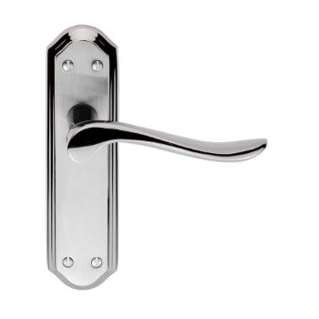 Lytham Dual Satin Chrome and Polished Chrome Door Handles Lytham Dual Satin Chrome and Polished Chrome Door Handles