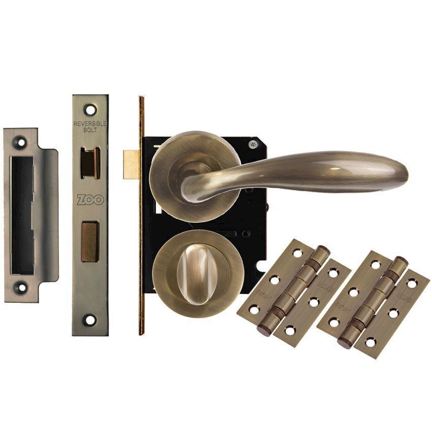 Picture of Bronze Verona Bathroom Door Handle Pack - DPVERWC