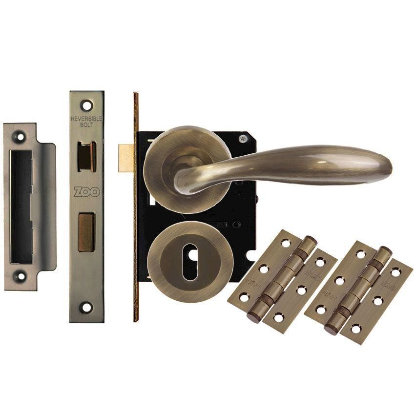 Picture of Bronze Verona Lock Door Handle Pack - DPVERLK