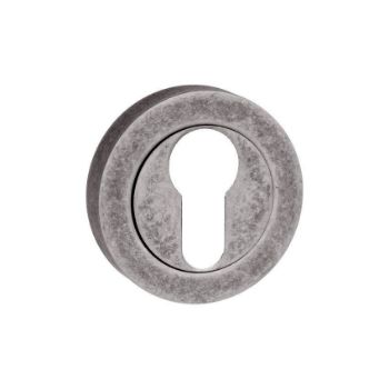 Euro cylinder profile key hole cover in distressed silver Euro cylinder profile key hole cover in distressed silver