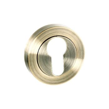 Euro cylinder profile key hole cover in antique brass Euro cylinder profile key hole cover in antique brass