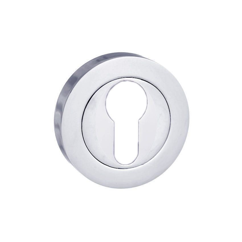 Euro cylinder profile key hole cover in polished chrome