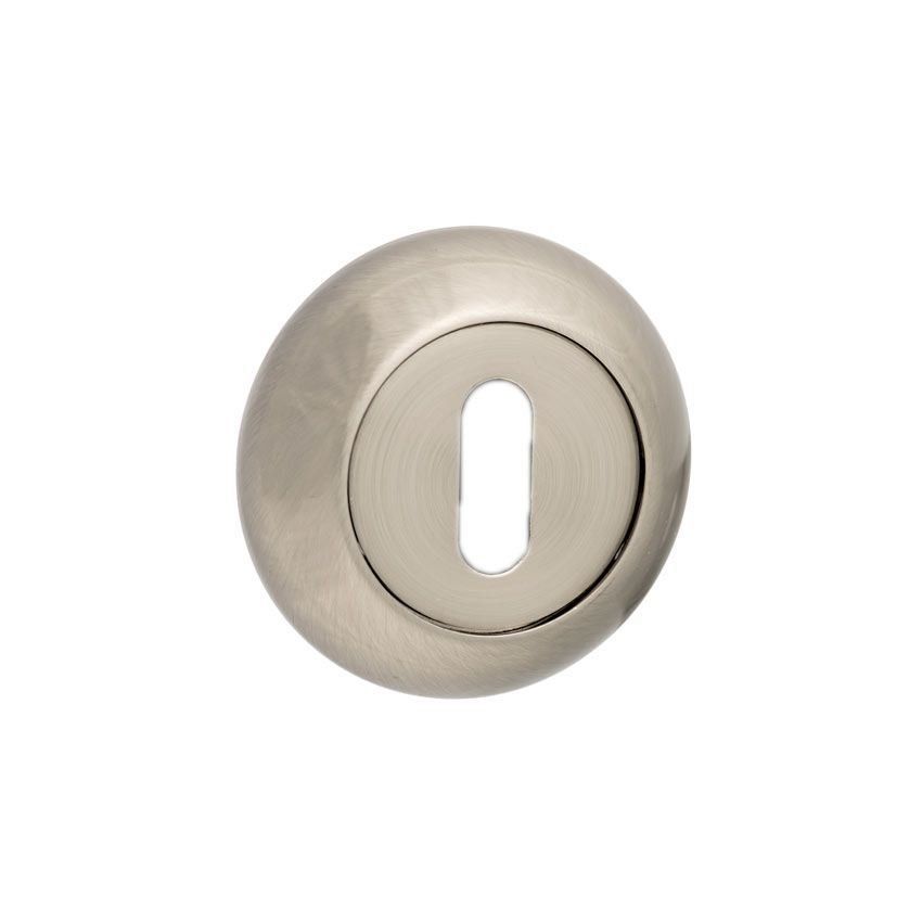 Raised edge standard profile key hole cover in satin Nickel