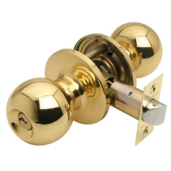 Bala Entrance Knobset in Polished Brass Bala Entrance Knobset in Polished Brass