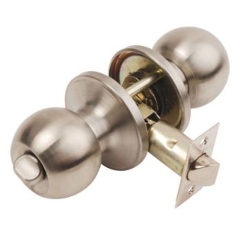 Bala Privacy Knobset in Satin Stainless Steel Bala Privacy Knobset in Satin Stainless Steel