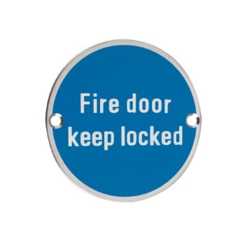 Picture of Stainless Steel Fire Door Keep Locked sign - ZSS10PS