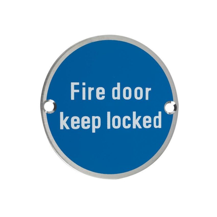 Picture of Stainless Steel Fire Door Keep Locked sign - ZSS10SS