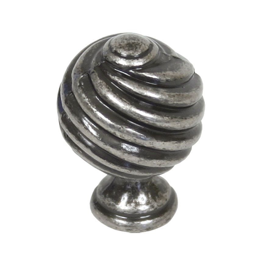 Picture of Pewter Twist Cupboard Knob - 33691