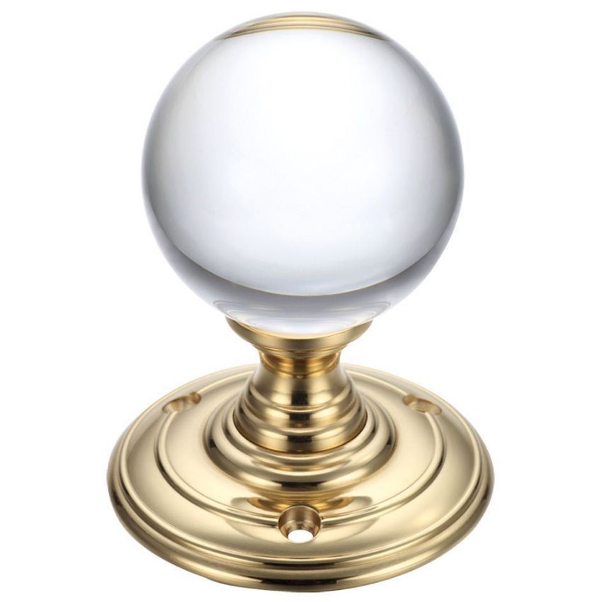 Fulton and Bray Clear Glass Ball Mortice knob - FB300CP