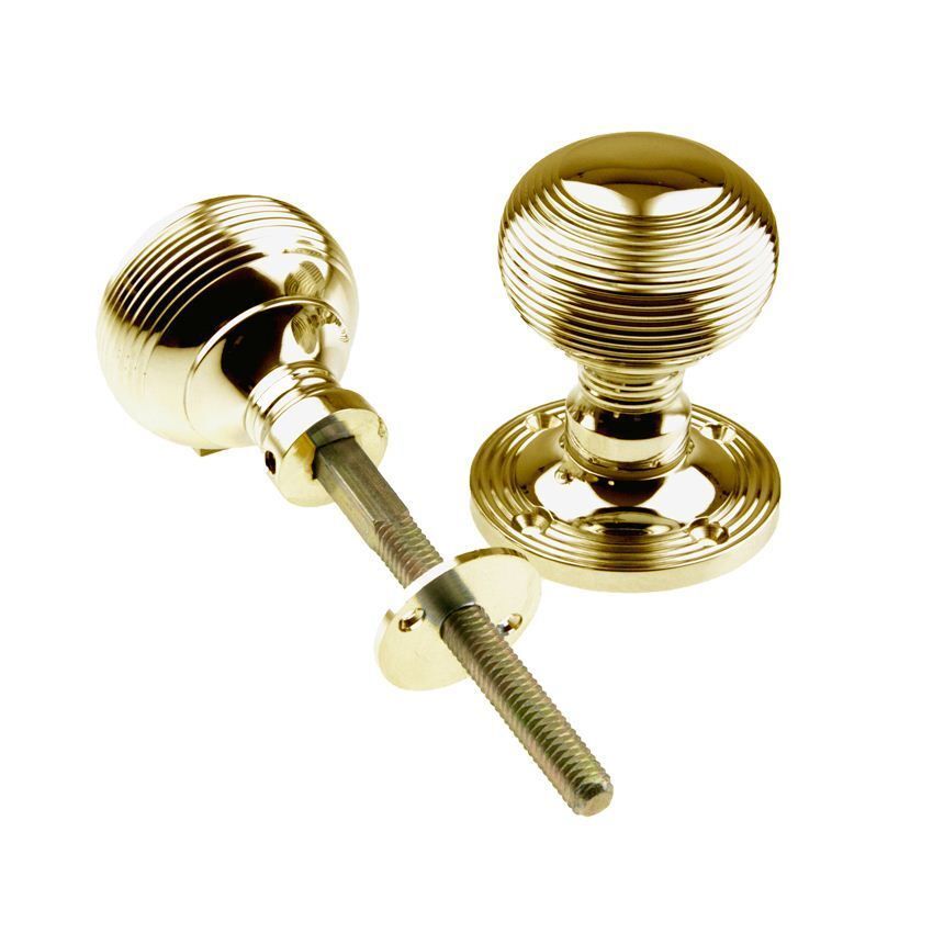 Picture of Queen Anne Rim Mortice Knob in polished brass - M1001R