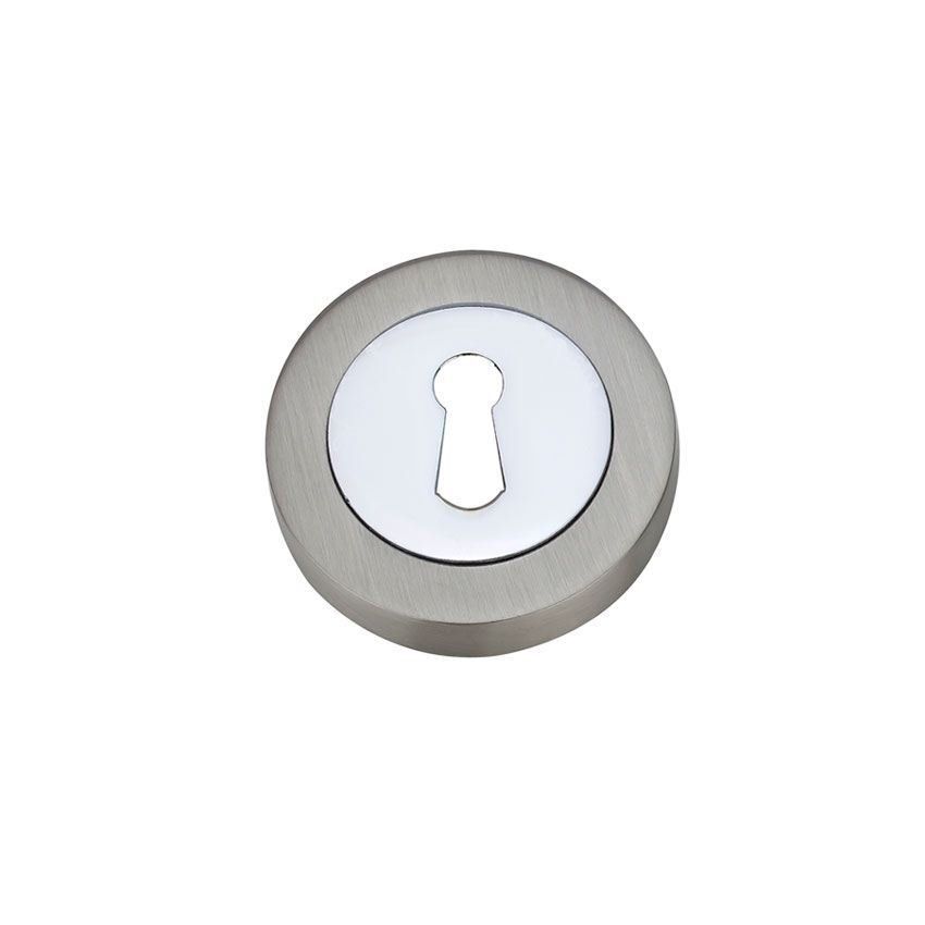 Picture of Fortessa Keyhole Escutcheon Satin Nickel/Polished Chrome - FESC-SNCP