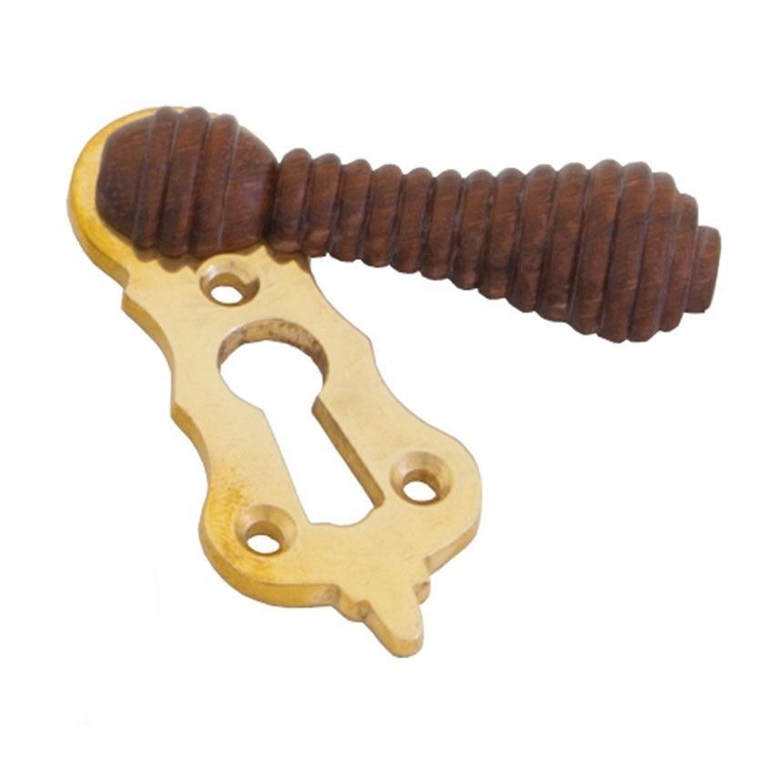 Picture of Rosewood Beehive Escutcheon in Polished Brass - 83555