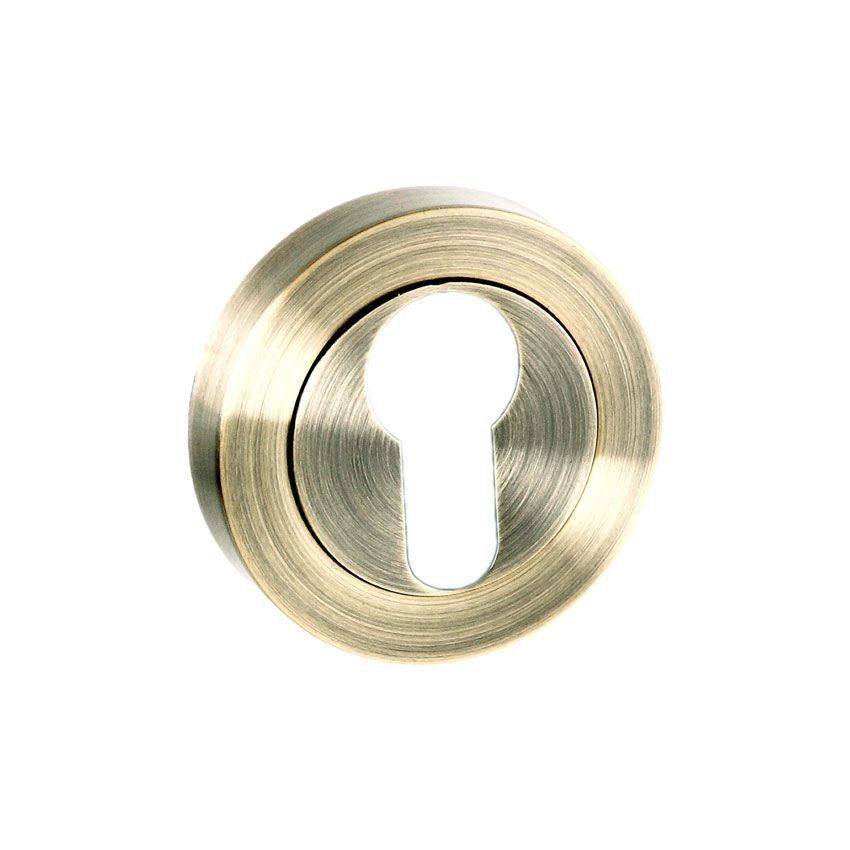 Euro cylinder profile key hole cover in antique brass